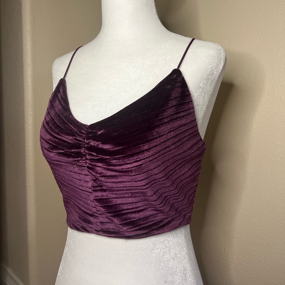 Plum dark purple velvet tank top